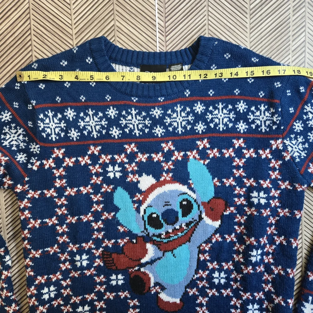Disney Lilo & Stitch Santa Fair Isle Ugly Christmas Sweater Holiday Party Top